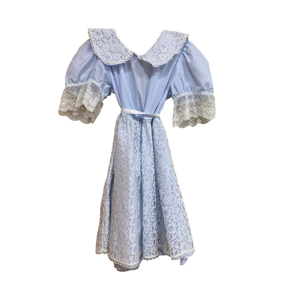 Girls' Vintage Dress 4T Blue White